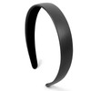 Huachi Black Headbands For Women Black Hairband Faux Leather Headband For Women And Girls Plastic Hard Head Band Solid Colors 1 Inch Thin