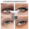 Wugbc 4 Colors Eye Shadow Palette Makeup Neutral Taupe White Glitter Eyeshadow Palette Matte Shimmer Eye Brightener Smooth Powder