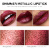 Wugbc Burgundy Brown Metallic Glitter Lipstick Lightweight Shimmer Lipstick Non Stick Full Coverage Cream Long Lasting Lip Stick Tinted For