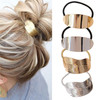 4 Pcs Gold Metal Ponytail Hair Cuffs Minimalist Leaf Glossy Ellipse Hair Accessories Decorative Hair Ties For Women And Girls Gift