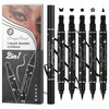 5 Pcs Black Liquid Winged Eyeliner Stamp Pen Makeup Tools Double Side Eyeliner Stamps Pencil Set Waterproof And Long Lasting Smudgeproof Eye