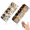 Travel Wide Tooth Comb Mini Cellulose Hair Detangling Comb 2 Pack