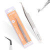 Glory Professional 45 Degree Angle Lash Tweezers For Eyelash Extensions Precision Fiber Tip Diamond Grip Stainless Steel Lash Tool For