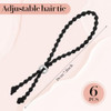6Pcs No Slip Adjustable Hair Ties Big Ponytail Holders