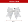 8 Large Glitter Cheer Bows Rhinestones Cheer Hair Bow White