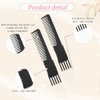 Zeyiyer 2Pcs Teasing Comb With Prong Metal Pick Hair Combs For Women Men Lift Teasing Comb For Hair Salon Styling Fine Hairs Black Pink