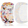 2 Pack Mini Comb Mini Wide Tooth Hair Detangling Comb Anti Static Pocket Combs Cellulose Acetate Round Tooth Combs For Bangs Curly Wavy Long