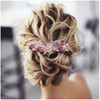 Yheakne Crystal Hair Clip Barrette Purple Rhinestone Hair Barrette Clip Bling Wedding Headpieces Flower Decorative Head Clip Headwear Bride