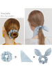 Silk Bunny Ear Hair Ties Cute Satin Scrunchies With Bows For Girls And Women Jaciya Hair Accessories Elastic Ropes Ponytail Holders