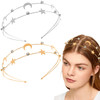 Aswewamt 2 Pcs Alloy Moon Five Pointed Star Headbands Bridal Hair Hoop Wedding Hair Accessories Ornaments For Elegant Women Girls