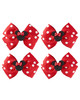 Fancheer 4Pcs Mouse Ears Bow Clips 4Inch Women Hair Accessories Red