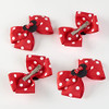 Fancheer 4Pcs Mouse Ears Bow Clips 4Inch Women Hair Accessories Red