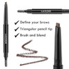 Lavone Eyebrow Pencil Makeup Waterproof Brow Pencil With Triangular Tip Dual Sided Brow Brush Precise Fine Tip Fills Brows Creates Natural