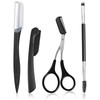 Kootinn Eyebrow Kit Grooming Scissors Razor Kit 4 In 1 Stainless Steel Set Kit For Women And Men Including Brow Razors Trimmer Brush Eyebrow