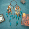 Gortin Boho Feather Headband Hippie Headpiece Blue Bohemian Costume Headdress Indian Festival Feather Headwear Hair Accessory For Women A