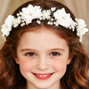 Campsis White Pearl Flower Headband First Communion Headpiece For Girls