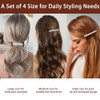Ahoney 4 Pieces Silver Rhinestone Hair Clips Small Hair Barrettes For Women
