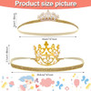 Datingshiny 2Pcs Gold Baby Tiara Glitter Baby Crown Headband Crystal Crown Hair Belt For Little Girl Infant Princess Tiaras Birthday Elastic