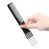 Beautifultracy 2 Packs Teasing Comb With Metal Pick Combs For Women Hair Pick Comb For Hair Styling Black