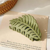 Green Hair Clamps Leaf Shaped Many Teeth Big Claw Clips Non Slip Leaves Hair Catch Barrette Jaw Clamp Hairpins For Women Girls Thin Thick