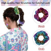 Beauty.H.C 12 Pcs Scrunchies For Women Shiny Metallic Hair Scrunchies For Girls Hair Ties Elastic Hair Bands Ropes Soft Ropes Ponytail