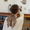 Leopard Hair Scarf Scrunchies For Women 2Pcs Bow Scrunchies Knotted Bow Hair Ties Long Elastic Bands Satin Hair Ribbon Scrunchy Soft