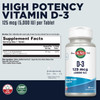 KAL Vitamin D3 5000 IU 125 mcg, High Potency Vitamin D Tablets, Calcium Absorption, Bone Health and Immune Support Supplement, Rapid Disintegration D
