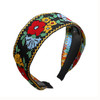 Xxfbjnmd Multi Pattern Flower Embroidery Headbands Boho Handmade Embroidery Wide Vintage Ethnic Style Hairbands For Women Outdoor Hair