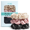 Yfong 3 Pcs 100 Percent Mulberry Silk Scrunchies For Women Girls Soft No Damage