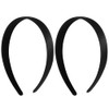 2Pcs Headbands For Women Girls Satin Black Headband Women Plain Wide Hair Band Hoops Fashion Elastic Solid Hairband Accessories For Mothers