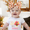 Yanjie Thanksgiving Baby Headbands Turkey Printed Bows Newborn Baby Girl Hair Bows Infant Party Toddler Headband Turkey Trot Hair