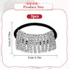 Sliverdew 3 Pcs Rhinestone Ponytail Holder Elastic Hair Tie Sparkling Crystal Rhinestones Fancy Crystal Hair Ties Headband Hair Accessories