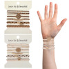 10 Pcs Hair Tie Bracelets For Women Boho Hair Ties For Thin Hair 5 Styles No Damage Ponytail Holders Elastic Hair Bands Light Coffee Colors