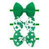 Yanjie St. Patrick S Day Baby Girl Clover Headbands Shamrock Printed Baby Girl Bow Green Infant Headband St.Patrick Wide Hairband Hair