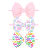Yanjie Easter Bows For Baby Girls Rabbit Egg Bow For Newborn Infant Easter Bunny Ears Hairbands Nylon Pink Bow Headband Easter Hair