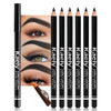 Wantuoluo Black Eyebrow Pencils For Women With Sharpener 6Pcs Hard Core Wooden Eye Brow Eye Liner Pencils For Beginner Makeup Waterproof And