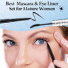 2Pcs Black Mascara For Older Women 60 Plus And Eyeliner Pencil Set Mascara Volume And Length For Mature Women Cream Eye Liner Gel Pencil