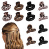 12Pcs Small Hair Clips For Women Small Claw Clips For Thin Thick Hair No Slip Grip Leopard Print Jaw Clip Mini Claw Clips Tiny Hair