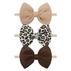 Yanjie 3 Pcs Baby Girl Bows Leopard Print Headbands For Girls 4.5 Brown Bow Toddler Hair Accessories Newborn Infant Baby Hair Wrap