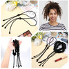 Kfhensomr Adjustable Hair Ties 4 Pcs Black Large Satin Hair Ties For Afro Puff Thick Hairs Band Adjustable Loc Accessories For Black Women
