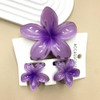 Aacehlh Flower Hair Claw Clip Set 1 Pc Large And 2 Pcs Small Hawaiian Plumeria Claw Clips Beach Tropical Hair Accessories For Women Purple