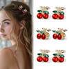 6Pcs Small Cherry Hair Clip For Women Cute Mini Cherry Claw Clips Fashion Fruit Hair Accessories Women Bangs Claw Clips