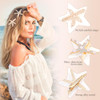 4Pcs Starfish Hair Clips For Halloween Outfits Pearl Hair Barrette