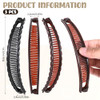 3 Pcs Banana Thin Hair Clips For Women Banana Hair Clips For Women French Banana Clips Non Slip Double Grip Comb Matte Bananas Clip Hair