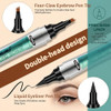 Yemomo 2 In 1 Eyebrow And Eyeliner Ink Pen Four Claw Tip Waterproof Long Lasting Available In Light Brown Dark Brown Grey Black 2 Dark Brown