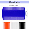 4Pcs Lice Comb Double Sided Fine Tooth Combs Double Sided Lice Flea Combs For All Hair Types White Deep Blue Orange Black