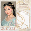 Zuyasez Gold Rhinestone Head Chain Jewelry Crystal Pendant Headbands