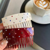 Oersul 4Pcs Hair Combs 12 Closely Tooth Rhinestones Decoration Hair Side Comb For Women S Styling White Red