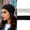 Lylynb 2 Pack Black White Headband Set Polka Dot Elastic Headbands Cute Hair Accessories Non Slip Fashion Head Bands Retro Design Head Wraps
