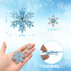 Vodolo Snowflake Hair Clips For Women 24Pcs Snow Flake Clips Frozen Hair Clip For Vacation Winter Party Blue White Christmas Hair